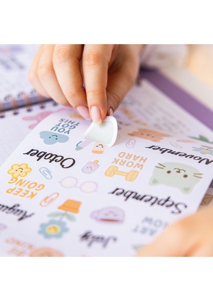 A5 Sticker Book 466 Adet 18 Yaprak Renkli Etiket Defteri