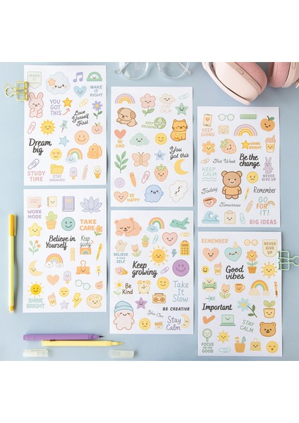 A5 Sticker Book 466 Adet 18 Yaprak Renkli Etiket Defteri