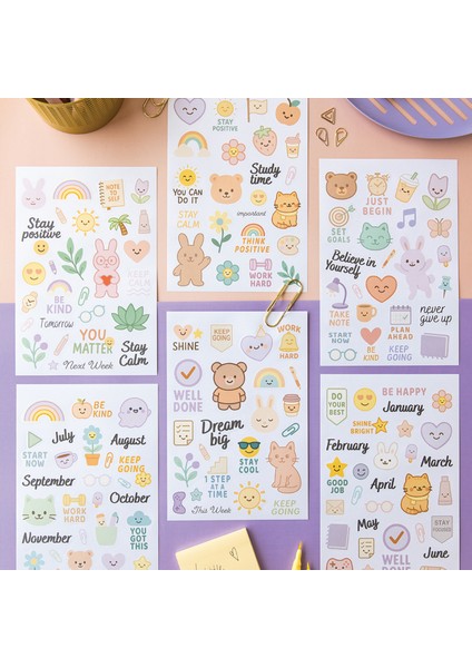 A5 Sticker Book 466 Adet 18 Yaprak Renkli Etiket Defteri