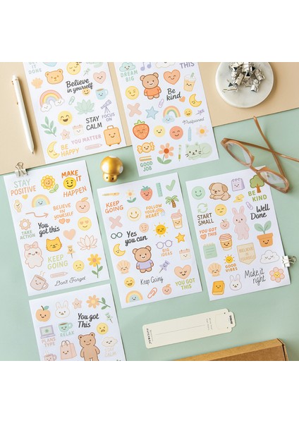 A5 Sticker Book 466 Adet 18 Yaprak Renkli Etiket Defteri