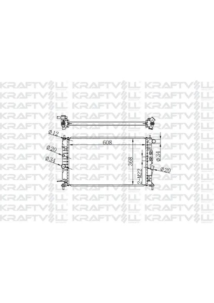 Motor Su Radyatoru M.t Vectra B X25XE (608*368*16) Brazıng (Mt)