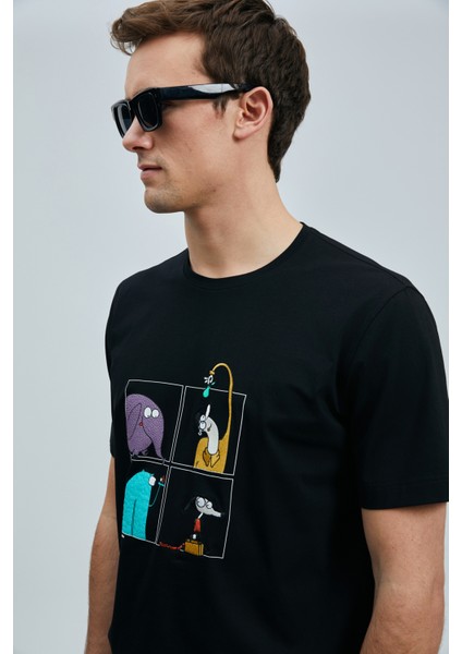 Funky Modern Grafik T- Shirt Siyah modelleri