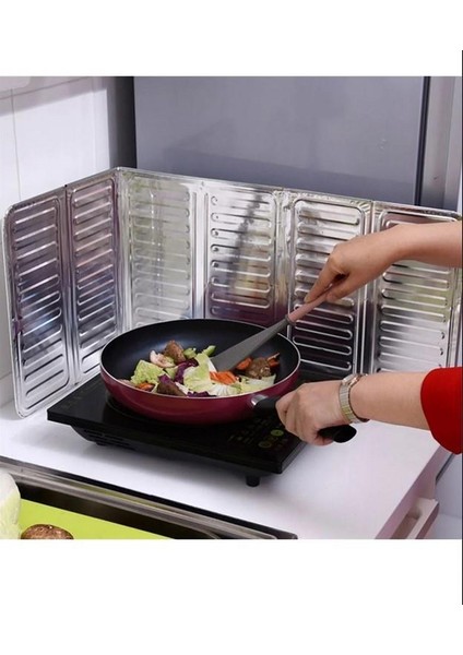 Zhltools Ocak Yağ Koruyucu Alüminyum Folyo ve Leke Önleyici Katlanır Yıkanabilir Folyo 32,5X84 cm