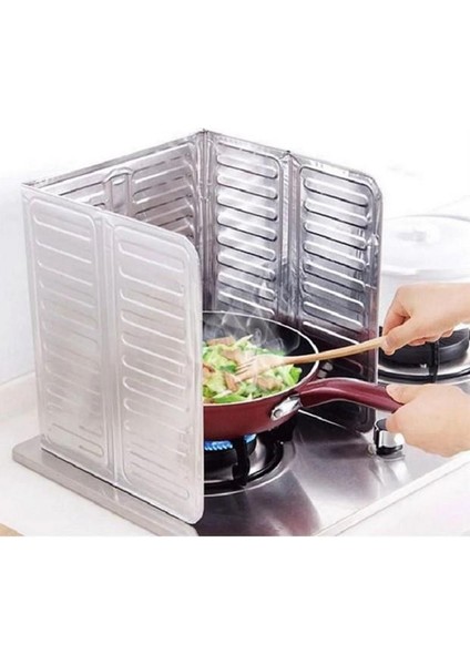 Zhltools Ocak Yağ Koruyucu Alüminyum Folyo ve Leke Önleyici Katlanır Yıkanabilir Folyo 32,5X84 cm