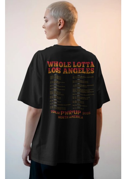 Unisex Ac Dc Whole Lotta Rosie Pwrd Up Sırt Baskılı Tişört, Oversize Rock Band Temalı T-Shirt modelleri