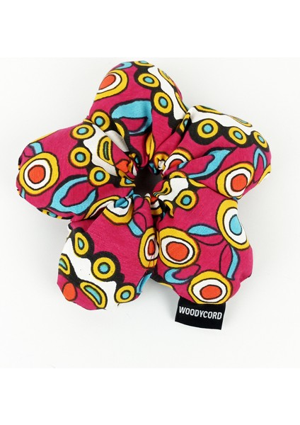 El Yapımı Çiçek Model Pofuduk Scrunchie Toka