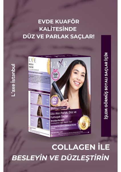 Laxe Yağlı Saçlar Için Brezilya Keratini Düzleştirici Saç Bakım Seti