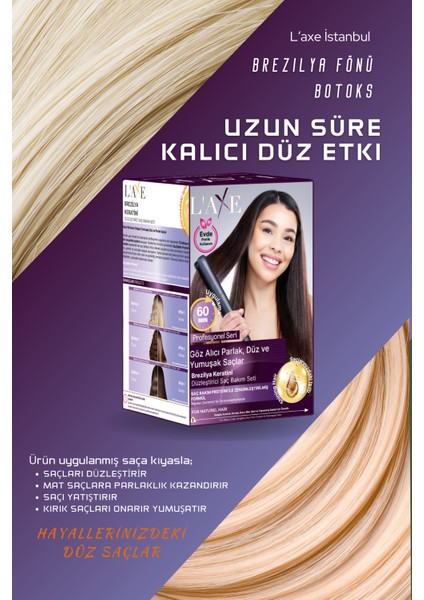 Laxe Yağlı Saçlar Için Brezilya Keratini Düzleştirici Saç Bakım Seti