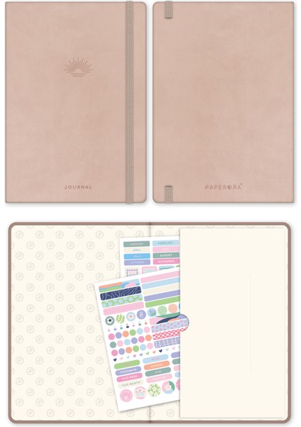 A5 Bullet Journal Noktalı Defter 140 Gr. 80 Yaprak Cappuccino
