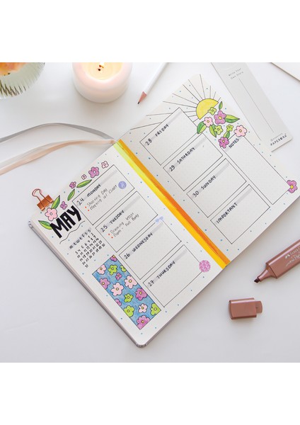 A5 Bullet Journal Noktalı Defter 140 Gr. 80 Yaprak Silver Glow