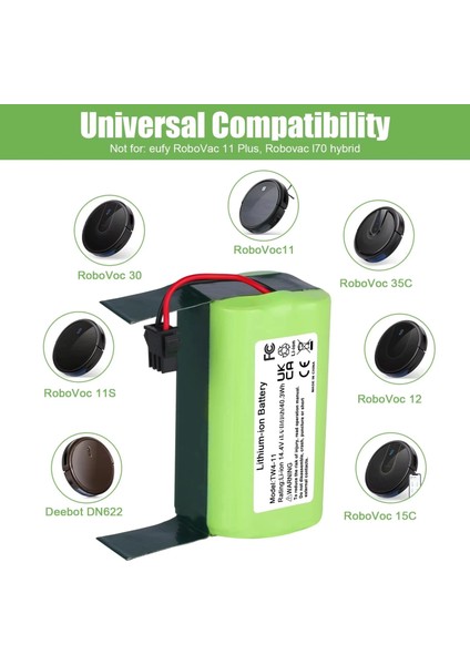 Anker Eufy Robovac 11s Batarya (Yüksek Kapasite) 14.4v 3200mah Akıllı Robot Süpürge Pili modelleri