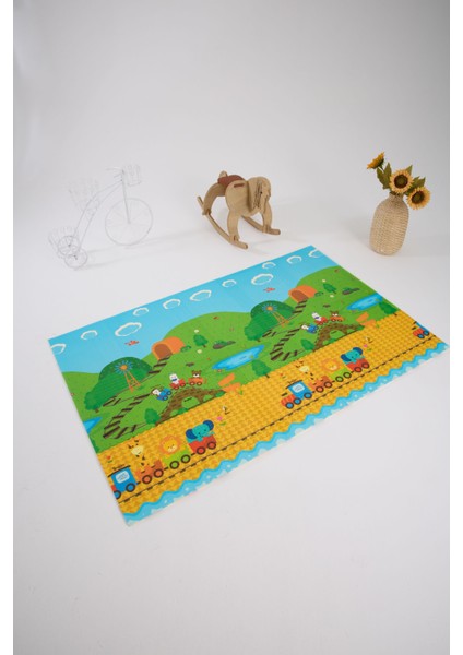 Monimubaby Katlanabilir Çift Taraflı Oyun Matı-Oyun Halısı 200X130X1CM (Taşıma Çantalı) fiyatları