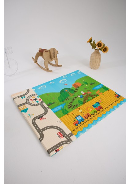 Monimubaby Katlanabilir Çift Taraflı Oyun Matı-Oyun Halısı 200X130X1CM (Taşıma Çantalı) indirimleri
