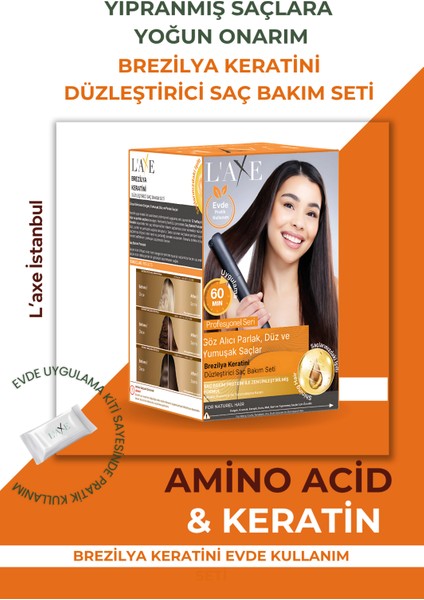Laxe Yıpranmış Saçlar Için Brezilya Keratini Düzleştirici Saç Bakım Seti