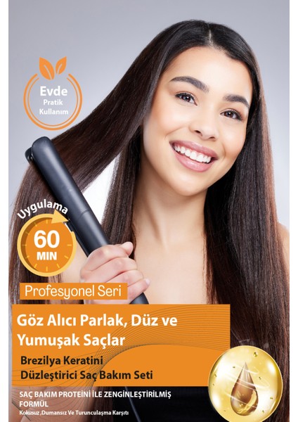 Laxe Yıpranmış Saçlar Için Brezilya Keratini Düzleştirici Saç Bakım Seti