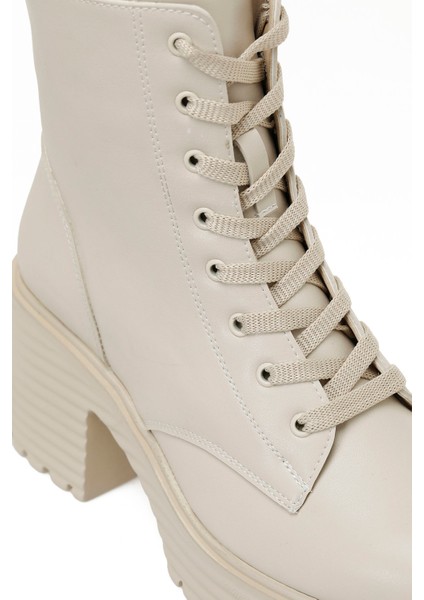 TRX24K-683 4pr Bej Kadın Topuklu Bot