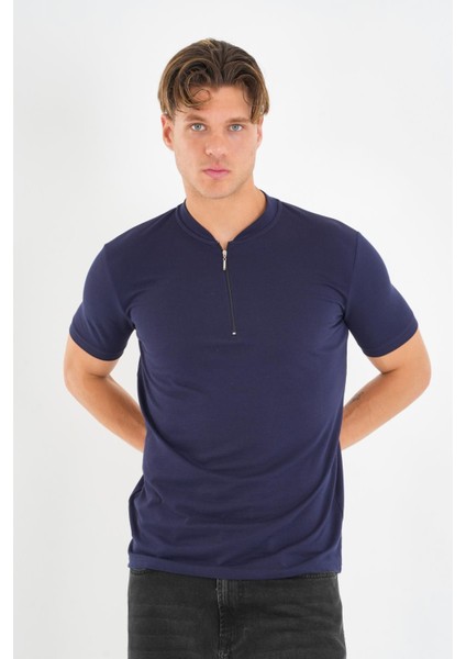 Alexandergardı Fermuarlı Yaka Detaylı Erkek T-Shirt
