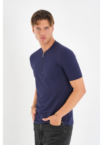 Alexandergardı Fermuarlı Yaka Detaylı Erkek T-Shirt modelleri
