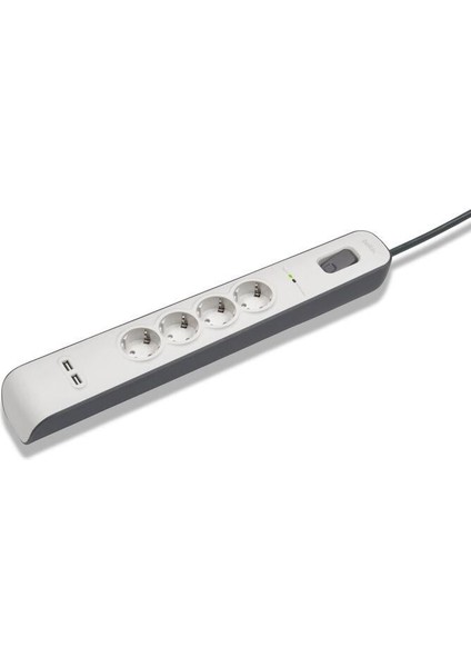 BSV401VF2M-V2 4'lü 2m Akım Korumalı Priz + 2'li 2.4A USB Girişi