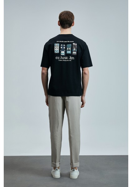 Mask Modern Grafik T- Shirt Siyah