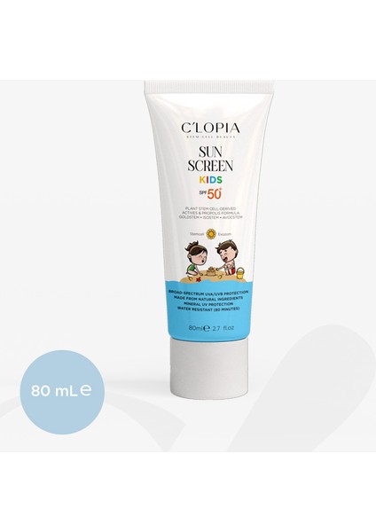 Çocuk Güneş Kremi Spf 50+ Uva & Uvb Koruma Bitkisel Kök Hücre Mineral Filtre Zinc Oxide