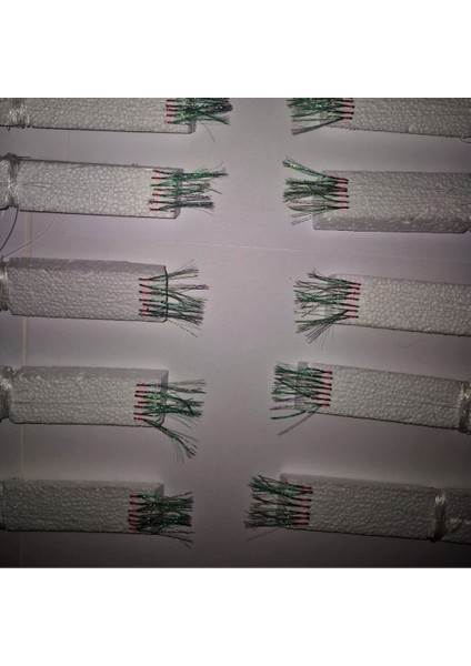 Çapari, İstavrit Çaparisi, 20x12 Beden, Ultraviyole Uv Neon Koyu Yeşil Sim, 11 No Beyaz 7 İğneli, 3lü Paket