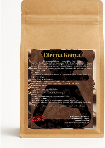 Eterna Kenya Azamia Kitisuru Mikrolot Filtre Kahve 250G – SL28 & SL34 | Yıkanmış Işleme | Kırmızı Meyve Notaları | Sca 86+ | V60 – Chemex – Aeropress Uyumlu fiyatları