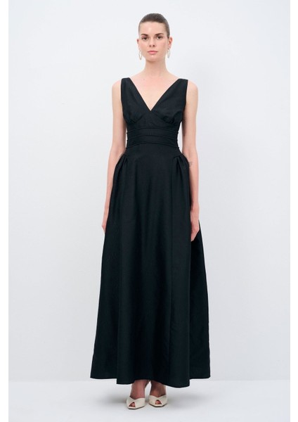 Jakar Uzun Elbise Siyah 12445471000