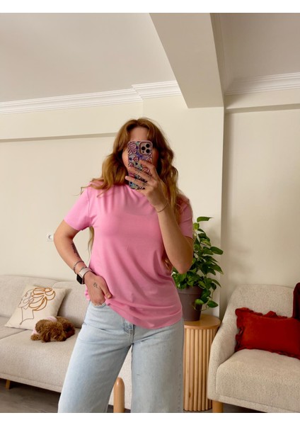 Pembe Lazer Kesim Modal Tişört fiyatları