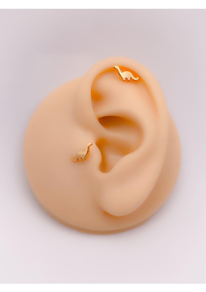 Cerrrahi Çelik Piercing ( Pirsing ) Dinozor Figürlü Tragus Helix Piercing (1ADET)