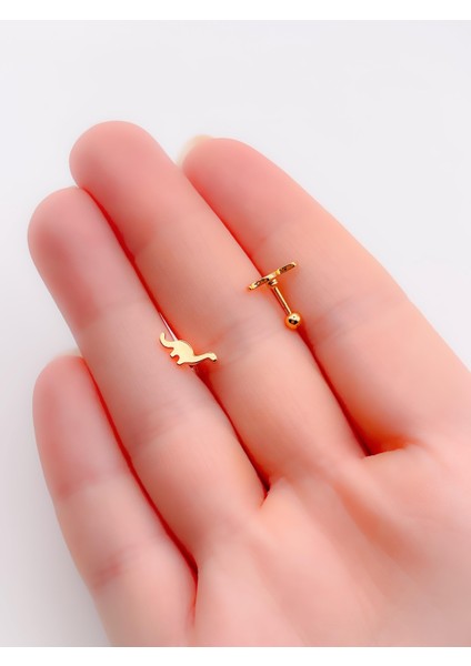 Cerrrahi Çelik Piercing ( Pirsing ) Dinozor Figürlü Tragus Helix Piercing (1ADET) fiyatları
