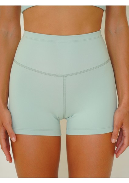 Samadhi Dikiş Detay Kısa Mint Şort