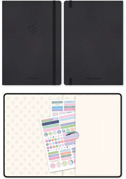 A5 Bullet Journal Noktalı Defter 140 Gr. 80 Yaprak Deep Charcoal