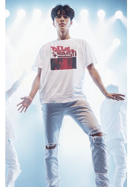 Unisex Anime Style Billie Eilish Baskılı Tişört, Oversize Müzik Temalı T-Shirt fiyatları