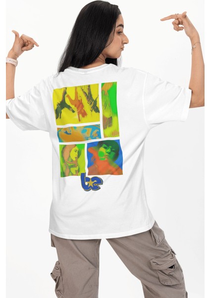 Unisex Be Star Sırt Baskılı Tişört, Oversize Billie Eilish Blur Baskılı T-Shirt modelleri