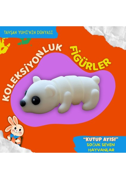 Soğuk Seven Hayvanlar Koleksiyonu - 4 Parça Hareketli Oyuncaklar ve Bilgilendirici Kartlar - Fok Balığı, Penguen, Tavşan, Kutup Ayısı fırsatları