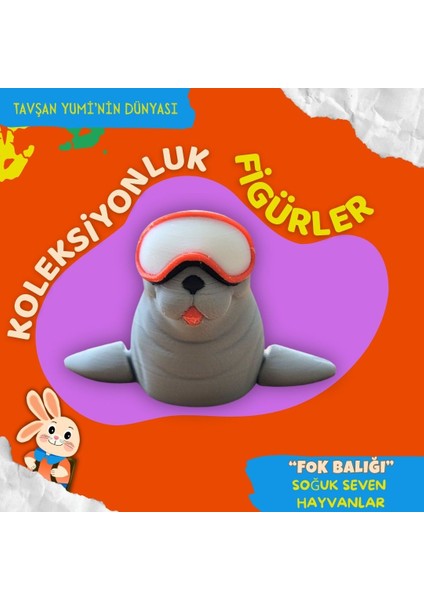 Soğuk Seven Hayvanlar Koleksiyonu - 4 Parça Hareketli Oyuncaklar ve Bilgilendirici Kartlar - Fok Balığı, Penguen, Tavşan, Kutup Ayısı indirimleri