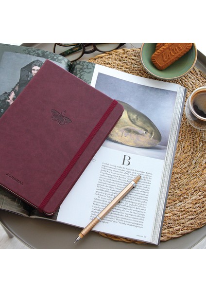 A5 Bullet Journal Noktalı Defter 140 Gr. 80 Yaprak Velvet Berry