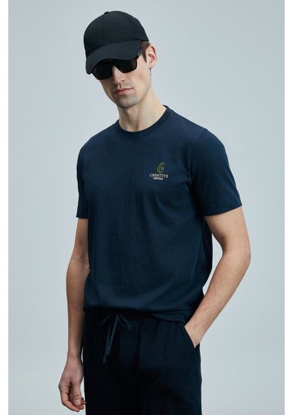 Olıvıa Modern Grafik T- Shirt Lacivert