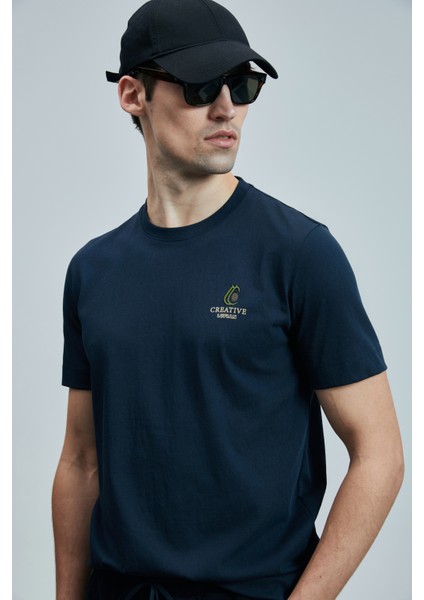 Olıvıa Modern Grafik T- Shirt Lacivert