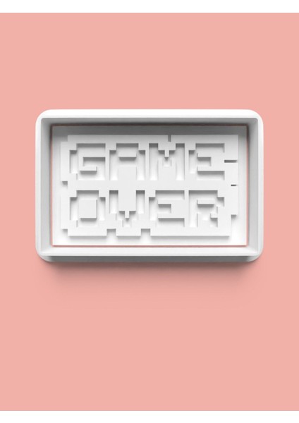 Game Over Oyun Sloganı Kurabiye Kalıbı ve Şeker Hamuru Kalıbı