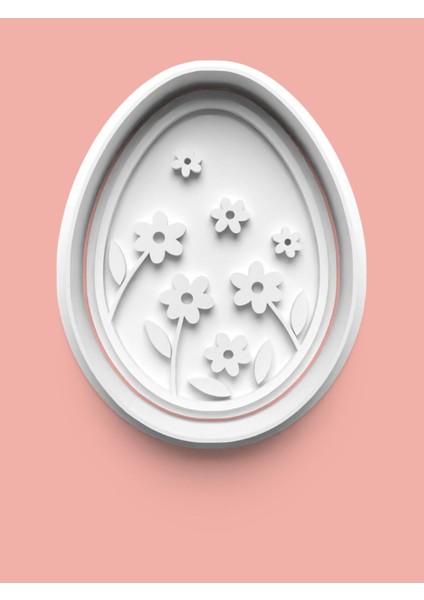 Çiçek Figürlü Yumurta Kurabiye Kalıbı ve Şeker Hamuru Kalıbı