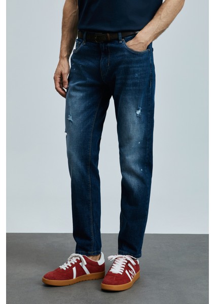 Lorenzo Smart Jean Erkek Pantolon Slim Fit Mavi