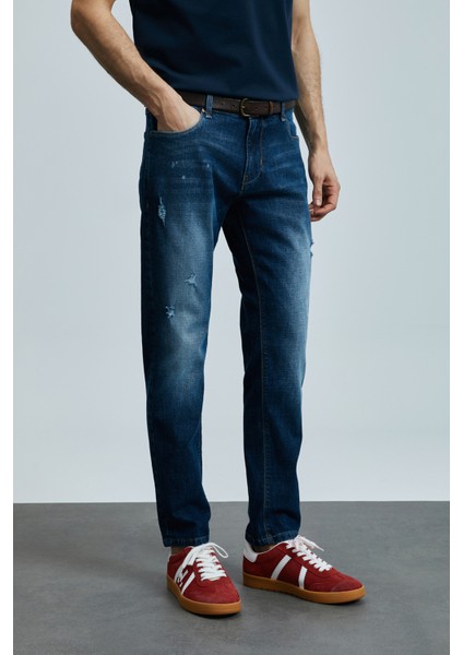 Lorenzo Smart Jean Erkek Pantolon Slim Fit Mavi