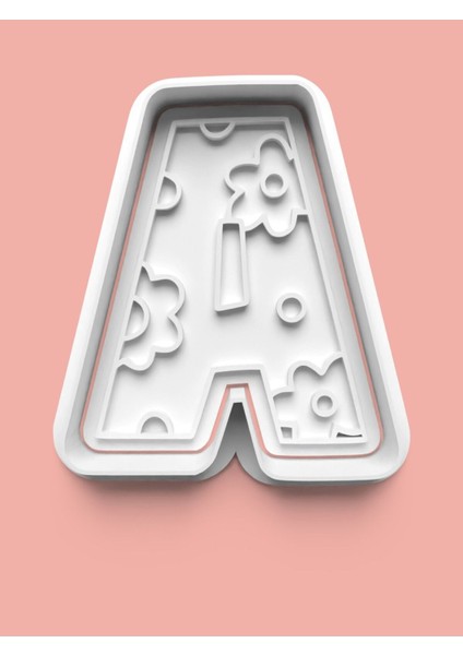 Desenli A Harfi Kurabiye Kalıbı ve Şeker Hamuru Kalıbı