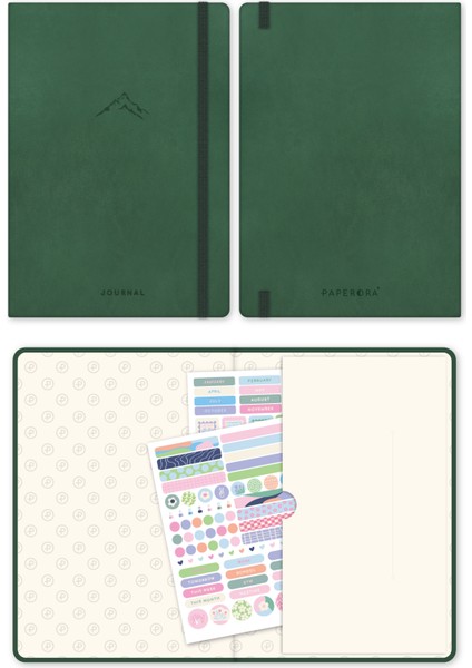 A5 Bullet Journal Noktalı Defter 140 Gr. 80 Yaprak Forest