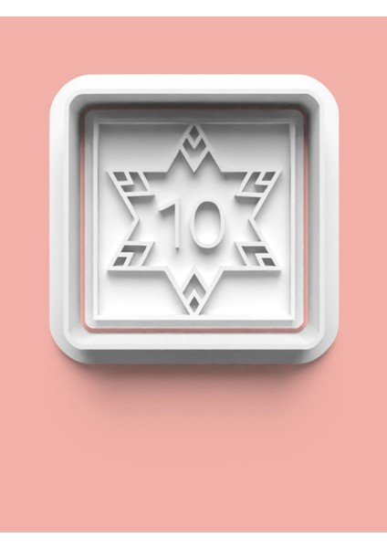 Kareli 10 Numara Figürü Kurabiye Kalıbı ve Şeker Hamuru Kalıbı - On Rakamı