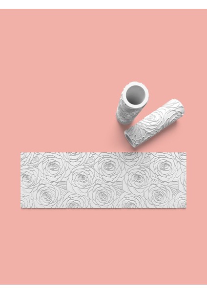 Hamur Seramik Polimer Kil Desen Verici Rulo Silindir 10 cm Uzunluk 0642-3