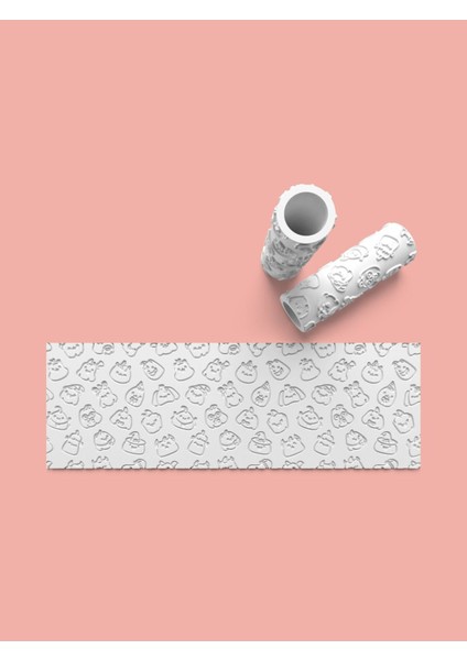 Hamur Seramik Polimer Kil Desen Verici Rulo Silindir 10 cm Uzunluk 0703-7