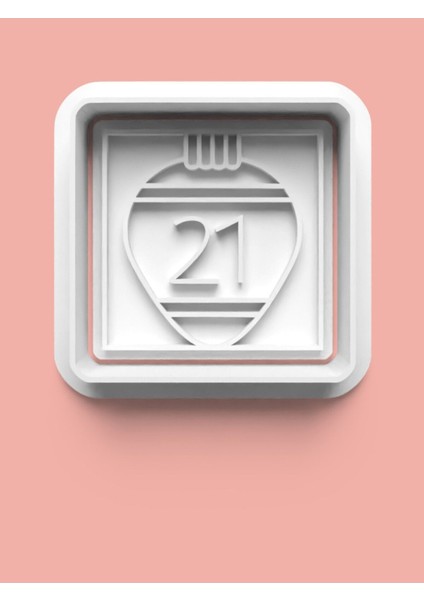 Kareli 21 Numara Figürü Kurabiye Kalıbı ve Şeker Hamuru Kalıbı - Yirmi Bir Rakamı